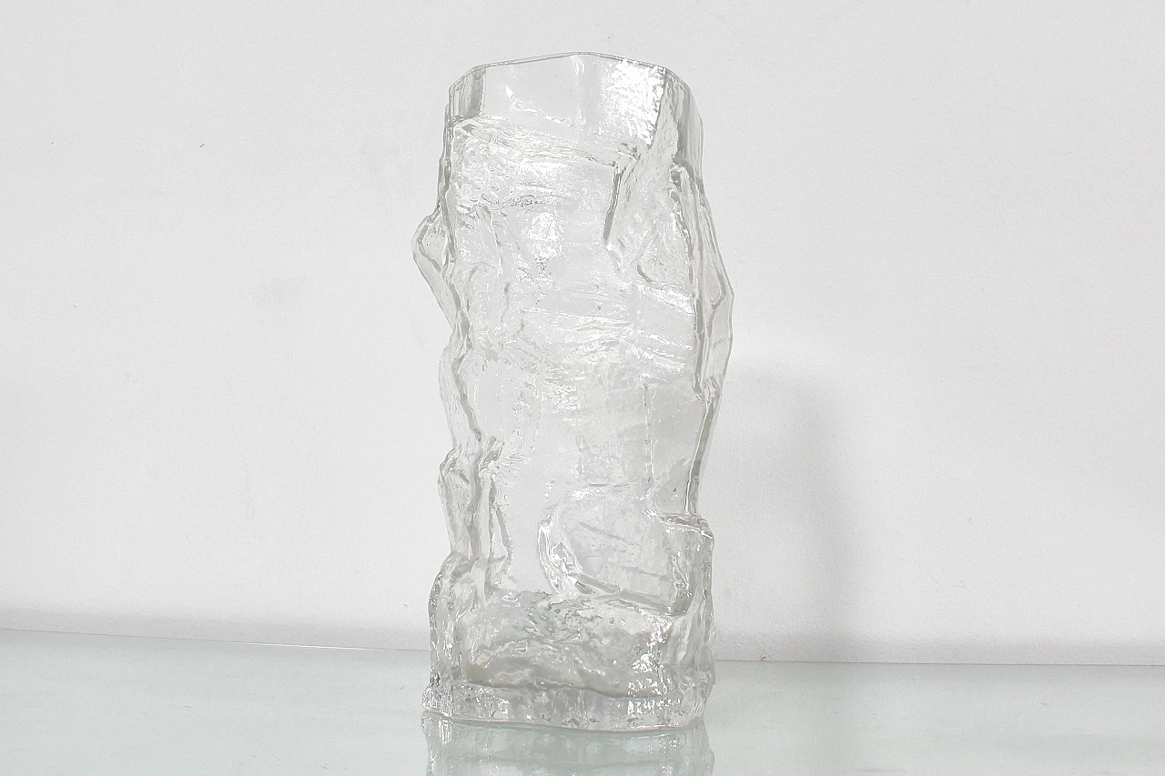 Glacier clear glass vase by Peill & Putzler, 1970s 8