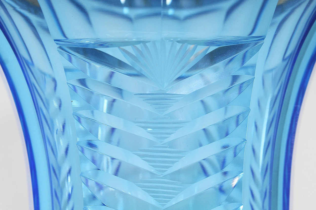 Aquamarine crystal and 800 silver vase, 1950s 10