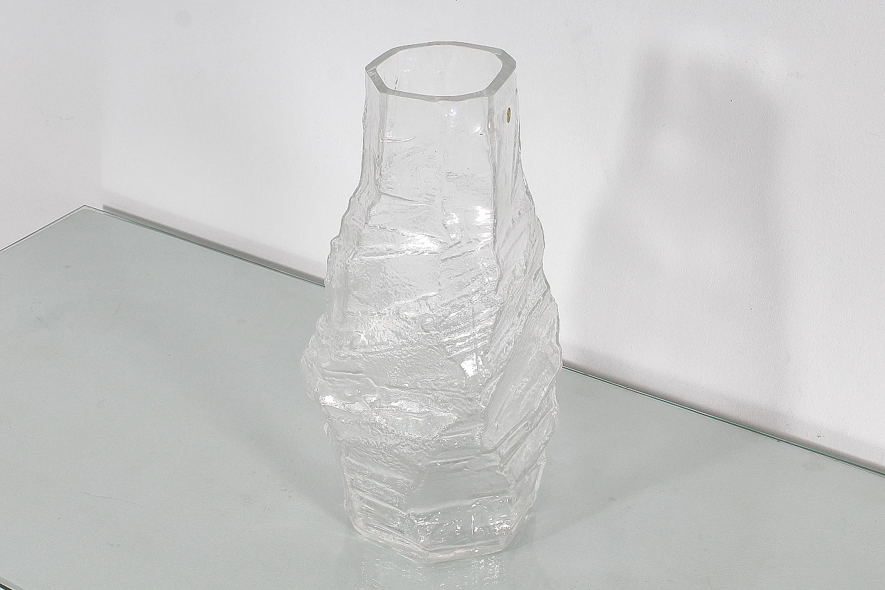 Glacier glass vase by Peill & Putzler, 1970s 5