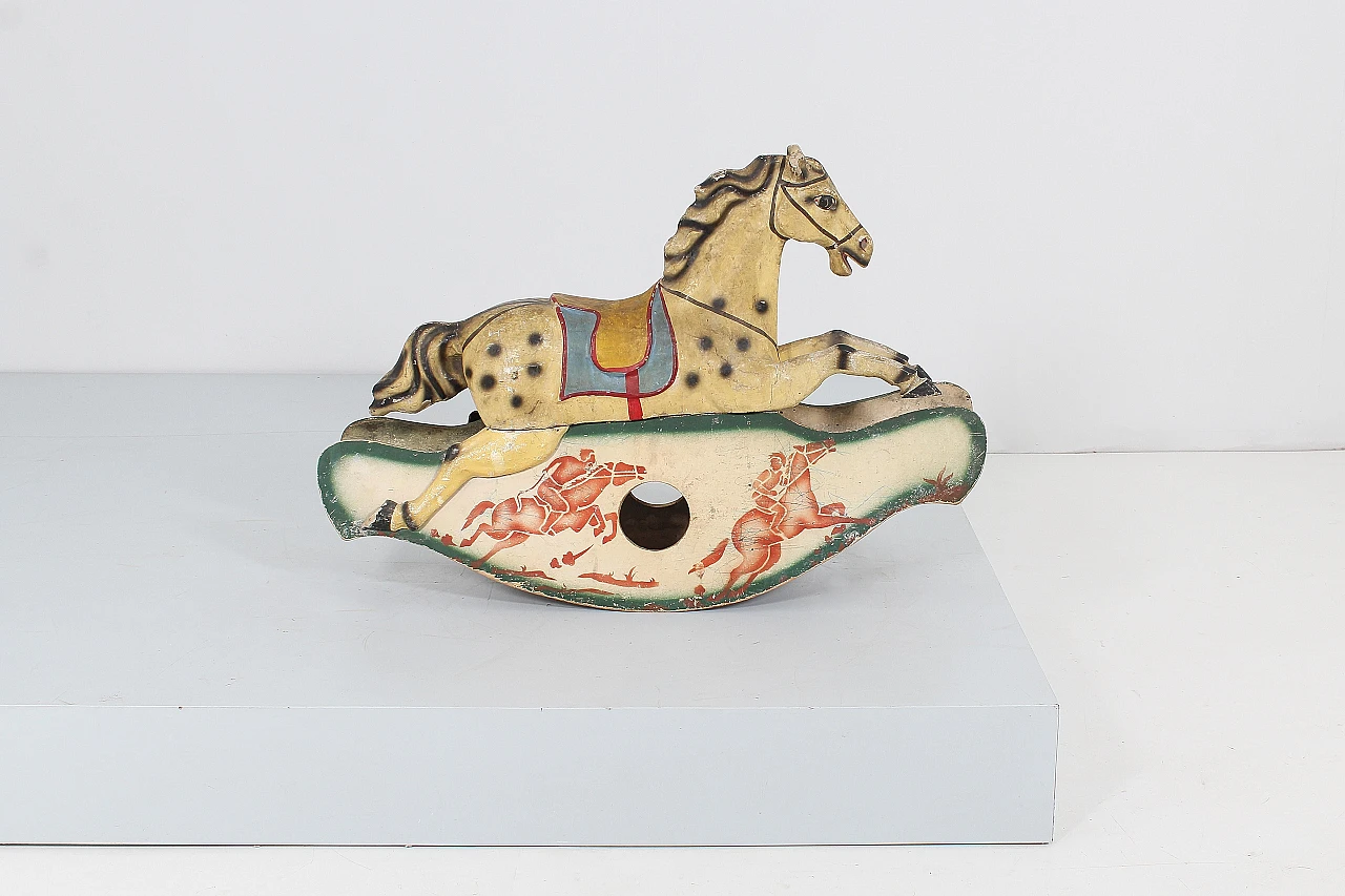 Rocking horse made of papier-mâché, metal and wood, mid-19th century 6