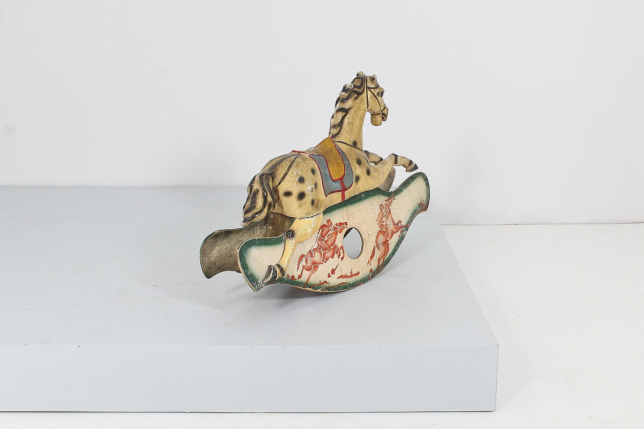 Rocking horse made of papier-mâché, metal and wood, mid-19th century 7