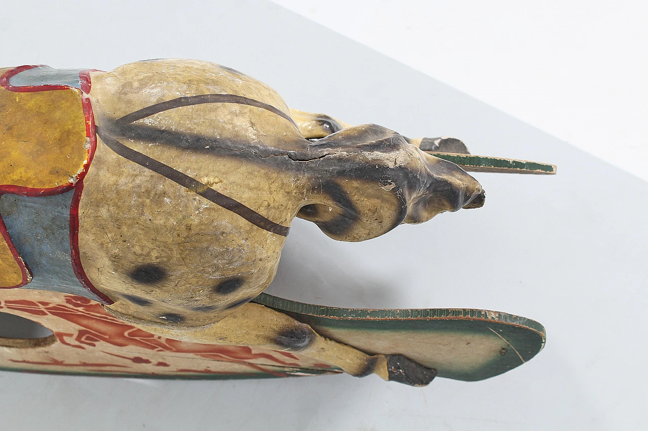 Rocking horse made of papier-mâché, metal and wood, mid-19th century 11