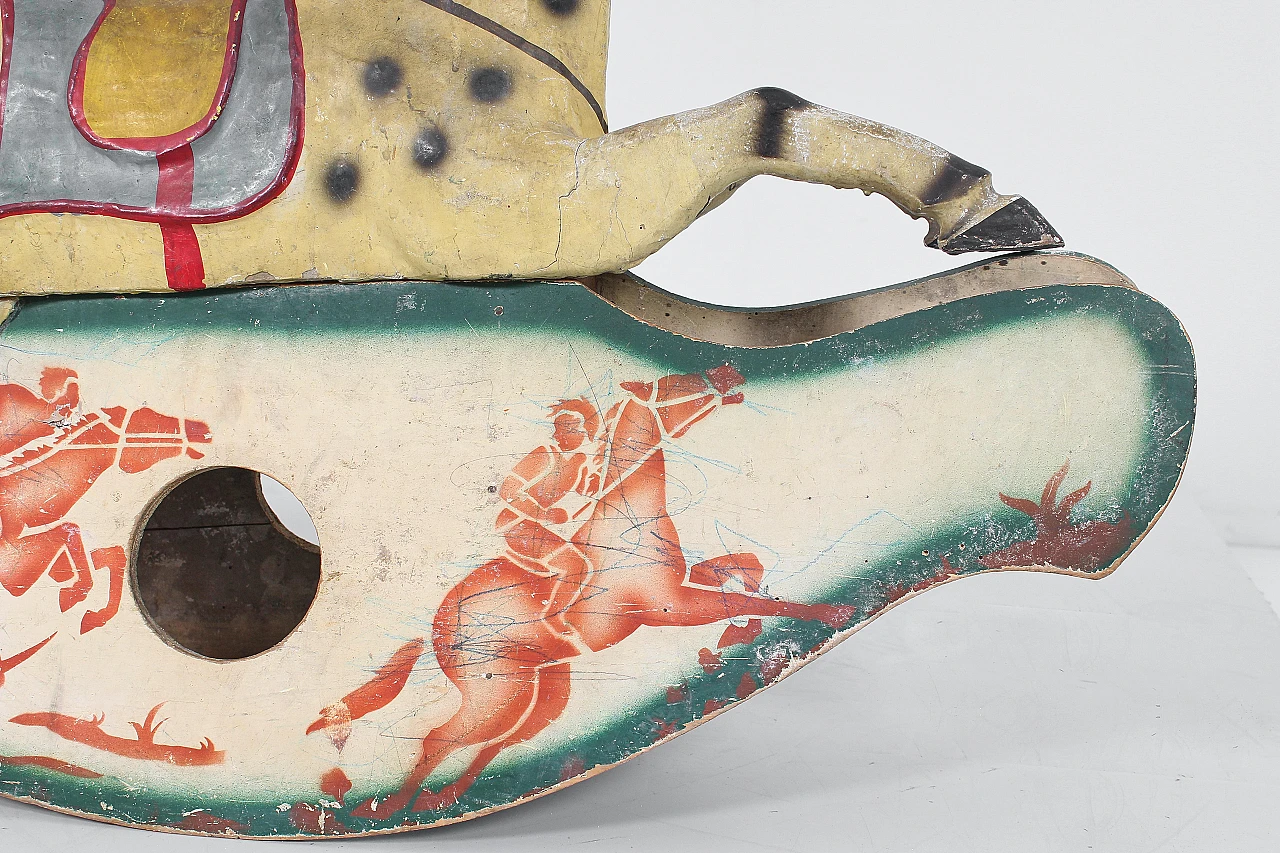 Rocking horse made of papier-mâché, metal and wood, mid-19th century 16