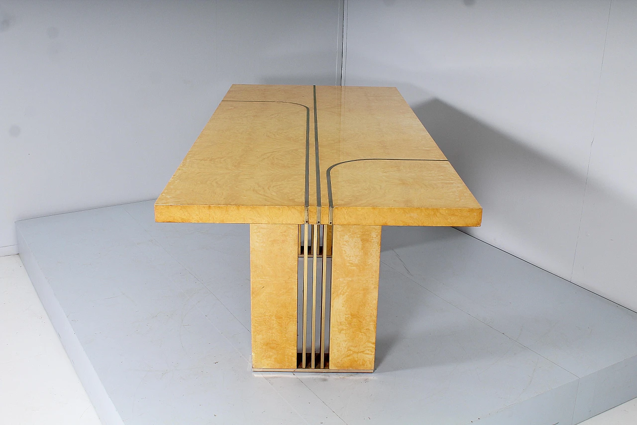 Rectangular briarwood dining table by Turri Milano, 1970s 5