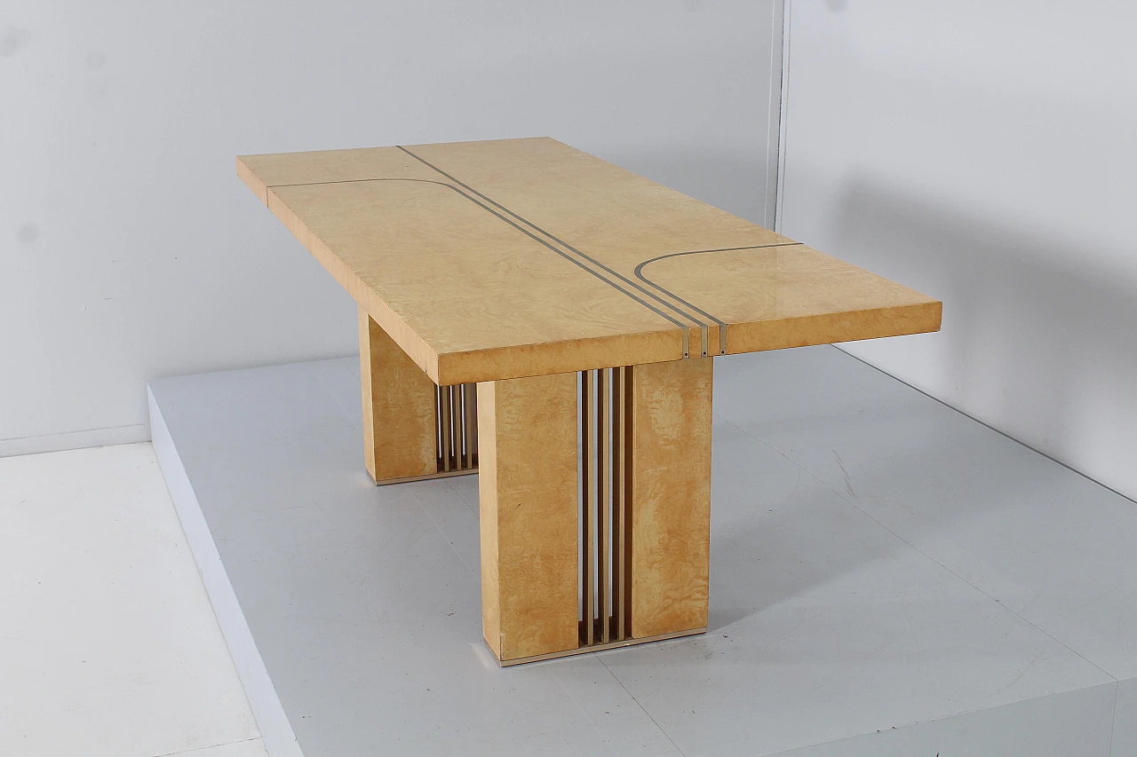 Rectangular briarwood dining table by Turri Milano, 1970s 8