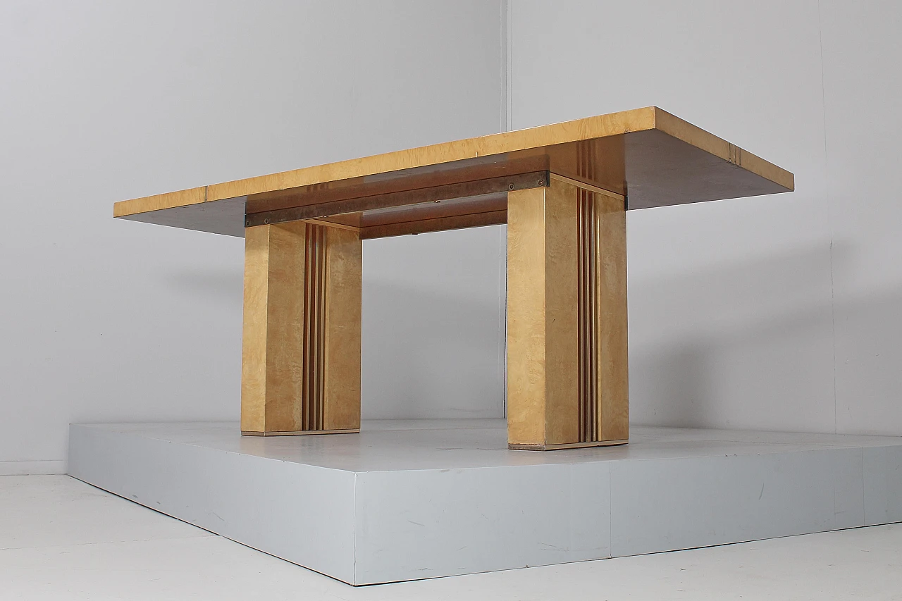 Rectangular briarwood dining table by Turri Milano, 1970s 14