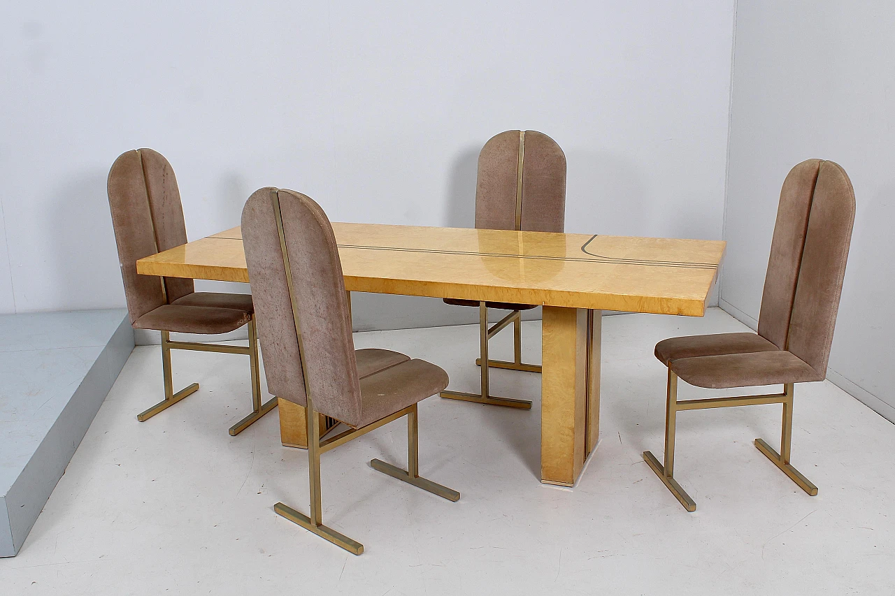 Rectangular briarwood dining table by Turri Milano, 1970s 19