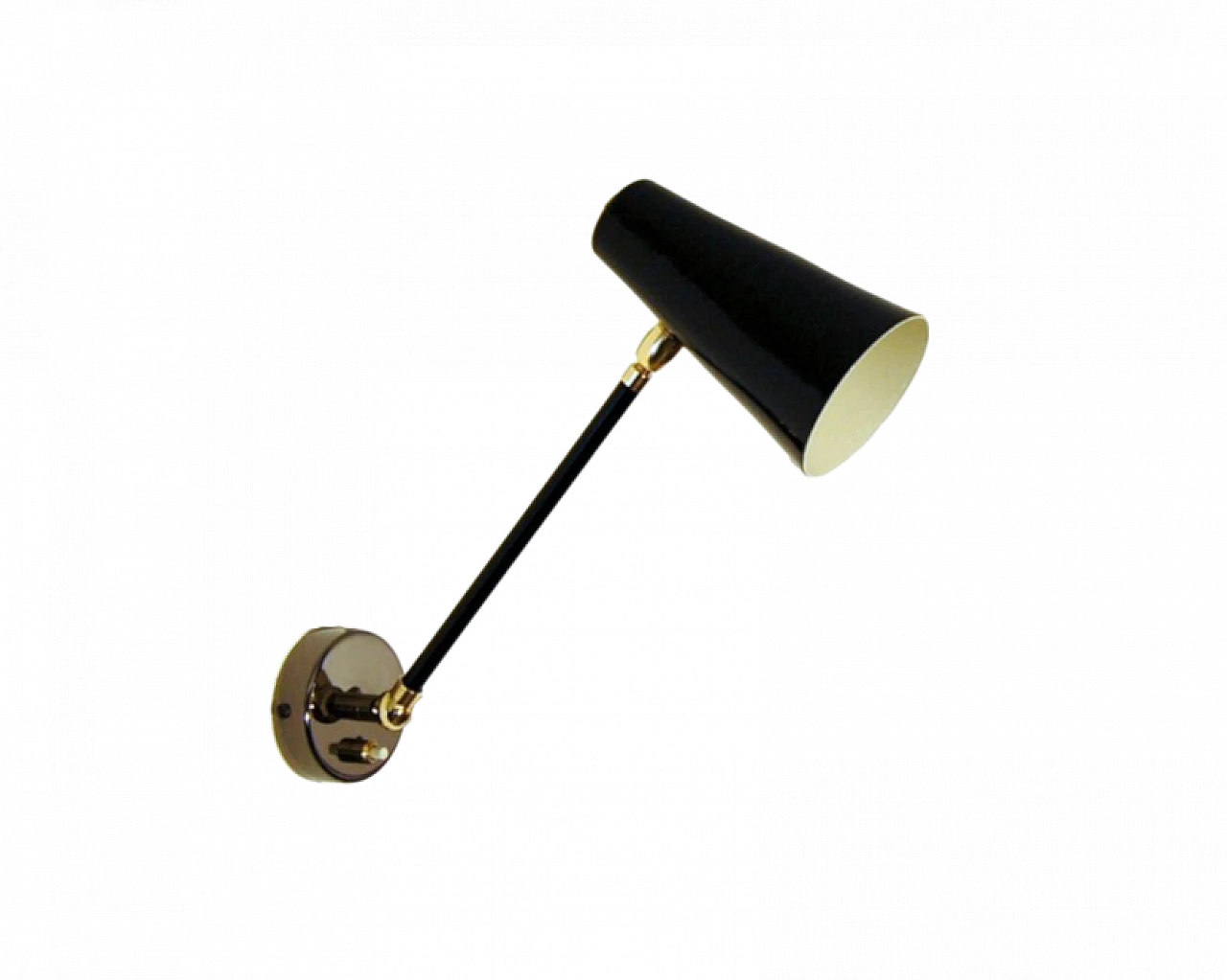 Adjustable brass and black lacquered metal wall light 10
