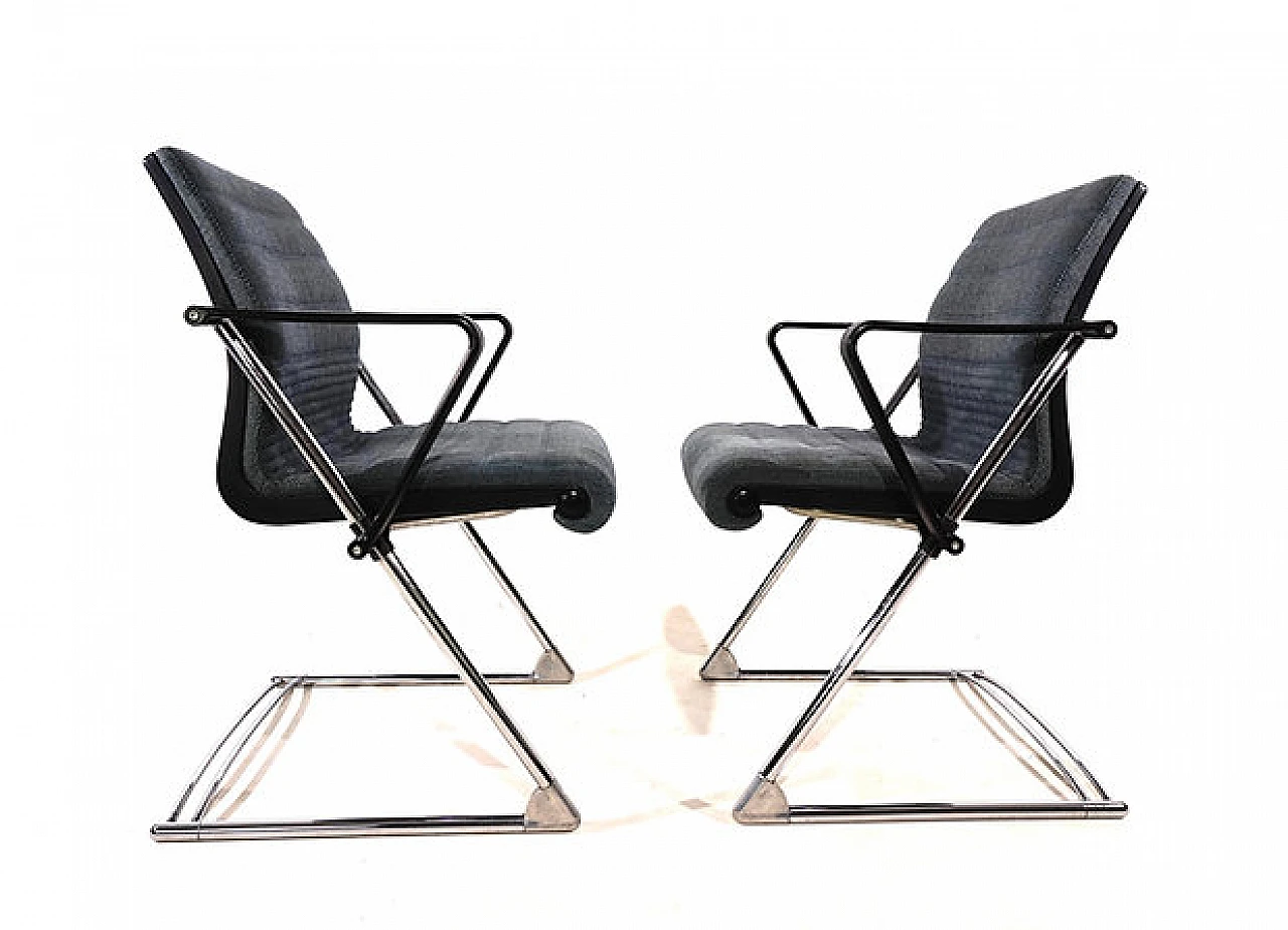 Pair of Z armchairs by Hans Ullrich Bitsch for Drabert, 1980s 7