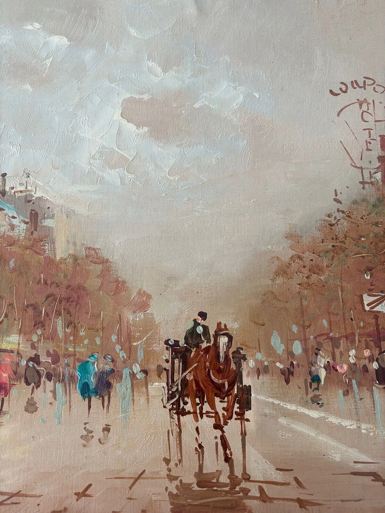 Antonio De Vity, Parisian view, painting on canvas 3