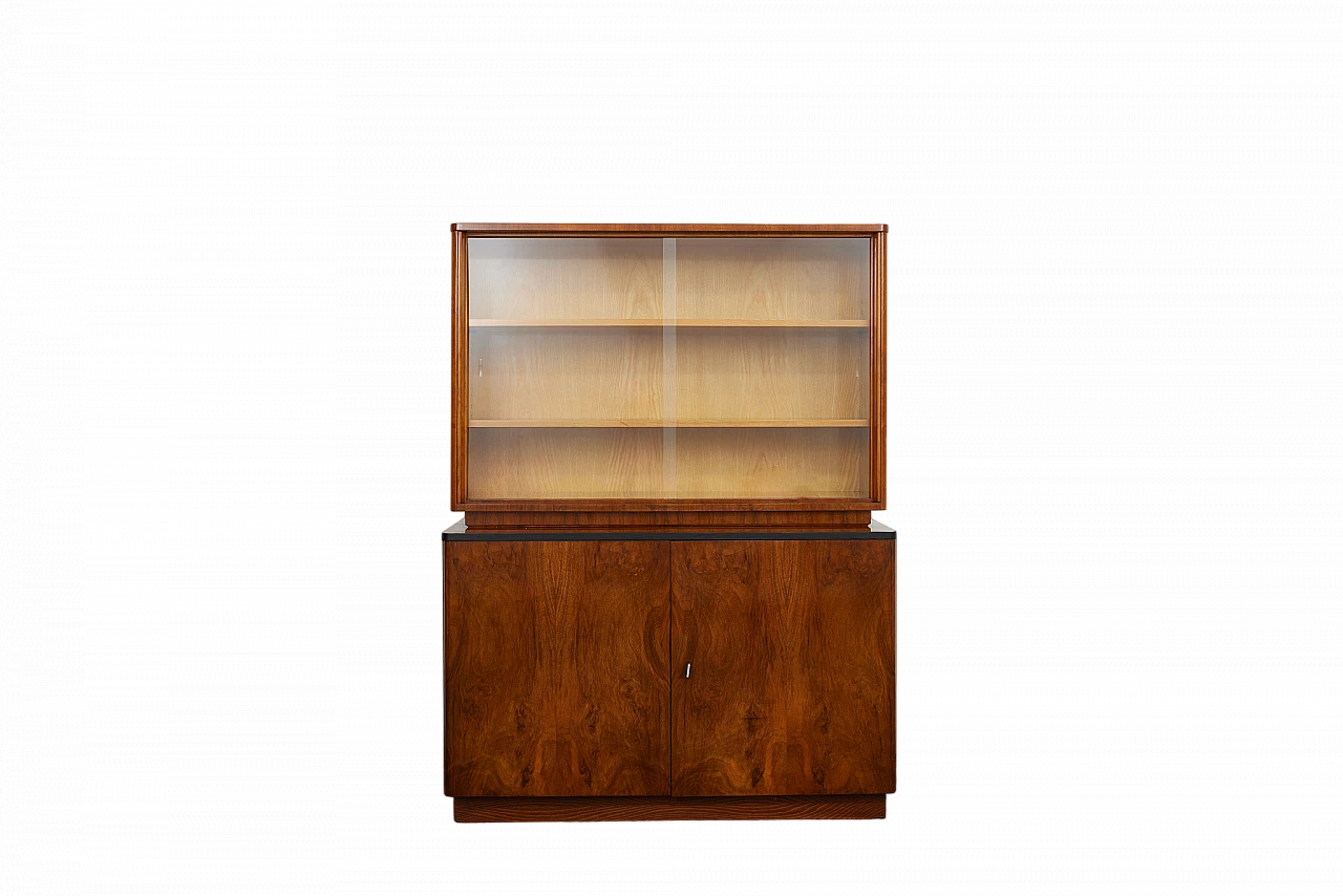 Wood veneered bookcase by Jindrich Halabala, 1954 18