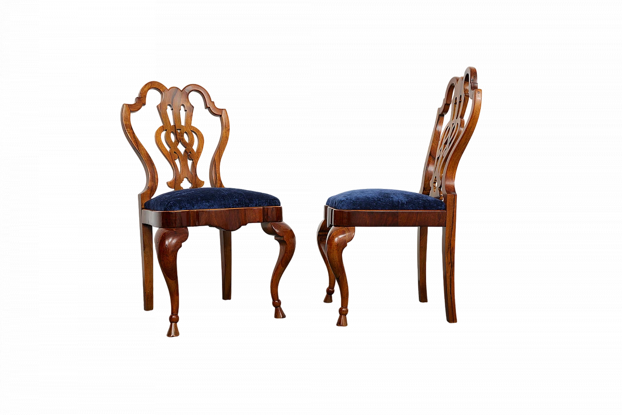 Coppia di sedie in noce in stile Barocco di Ludwig Kozma, 1926 16