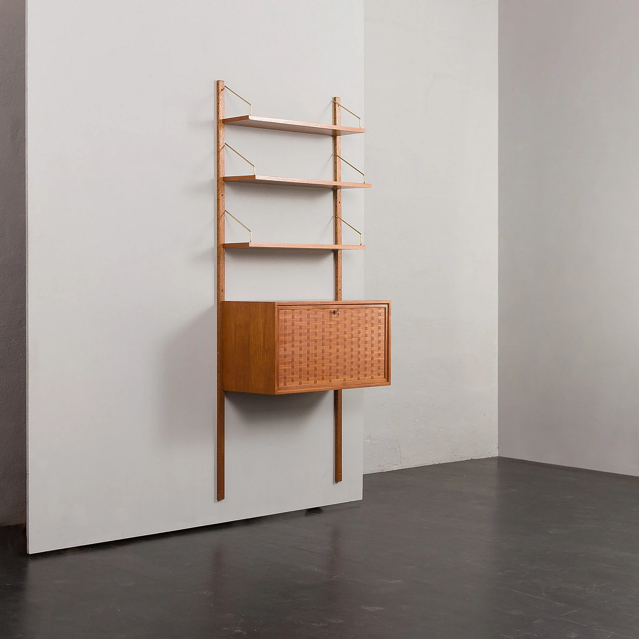 Hanging bookcase with writing desk by Poul Cadovius for Cado, 1960s 1