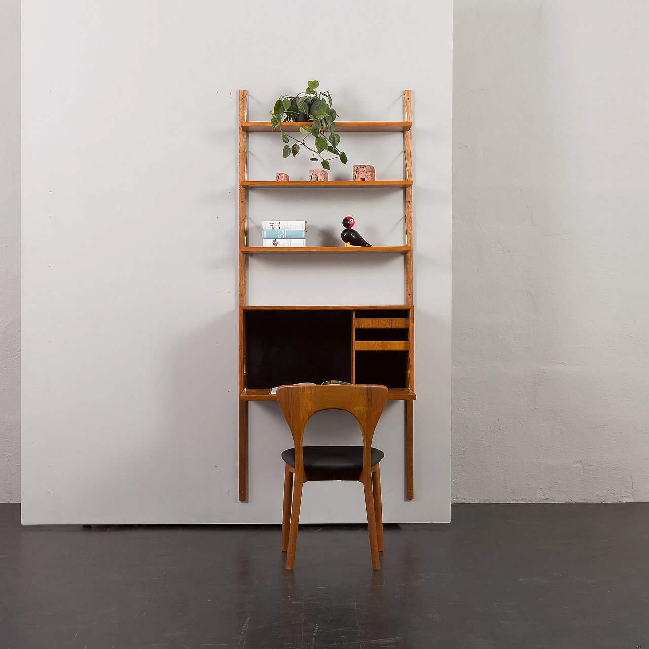 Hanging bookcase with writing desk by Poul Cadovius for Cado, 1960s 4