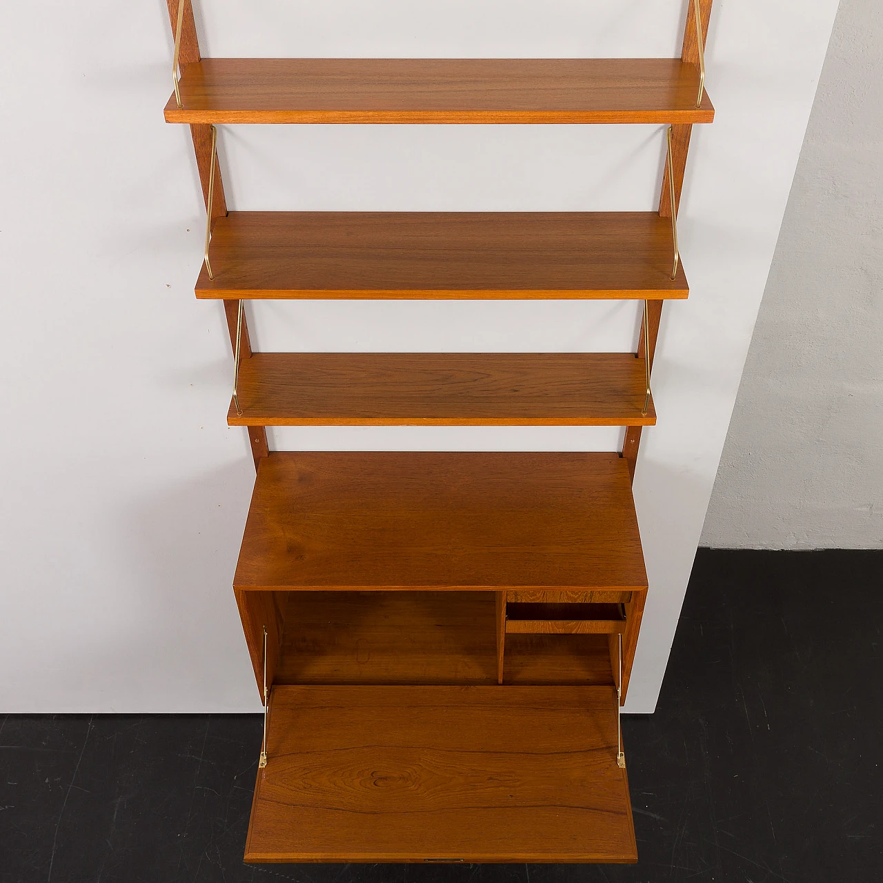 Hanging bookcase with writing desk by Poul Cadovius for Cado, 1960s 11