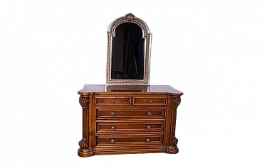 Carved walnut dresser with mirror by Roncoroni, 1970s