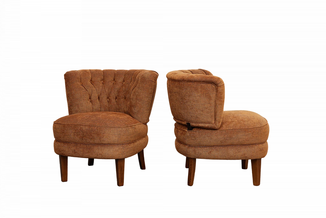 Pair of cocktail armchairs by Otto Schulz for Jio Möbler, 1950s 10