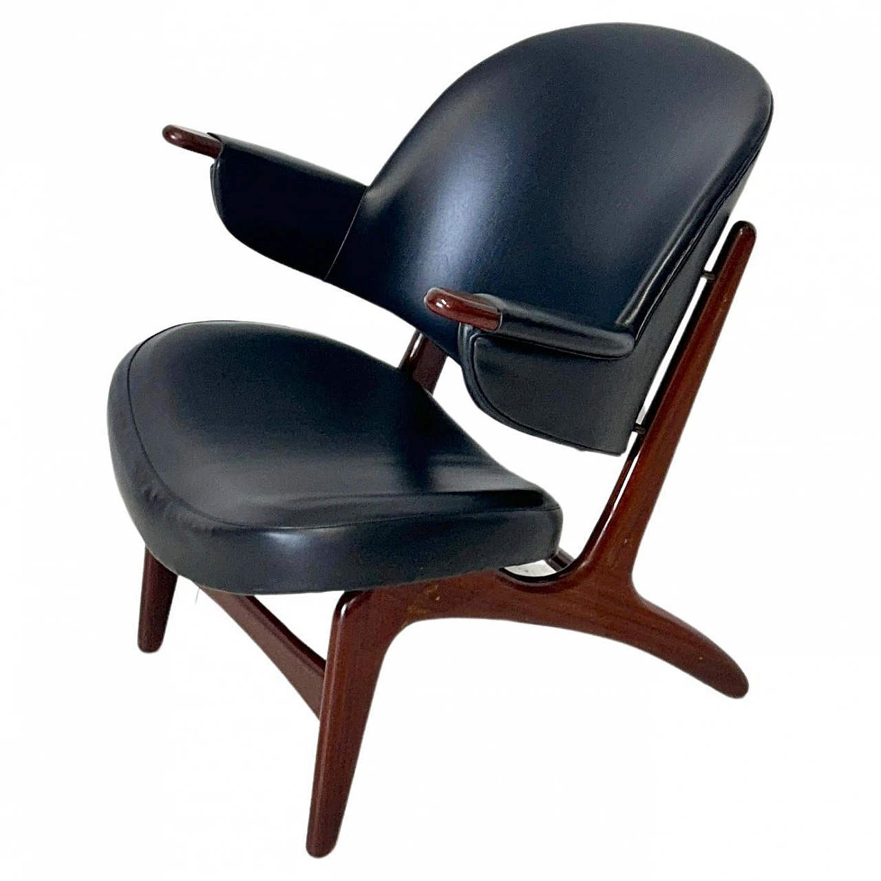 Leather armchair by Arne Hovmand - Olsen, 1960s 1