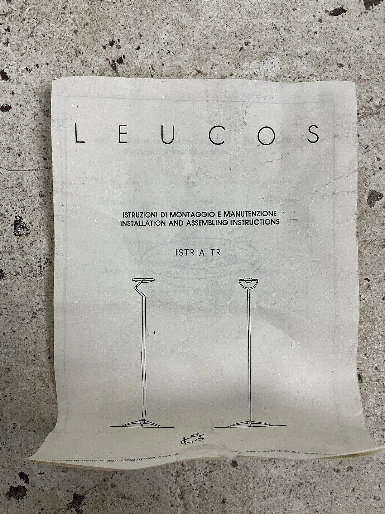 Metal and glass Istria floor lamp by Leucos, 1980s 11