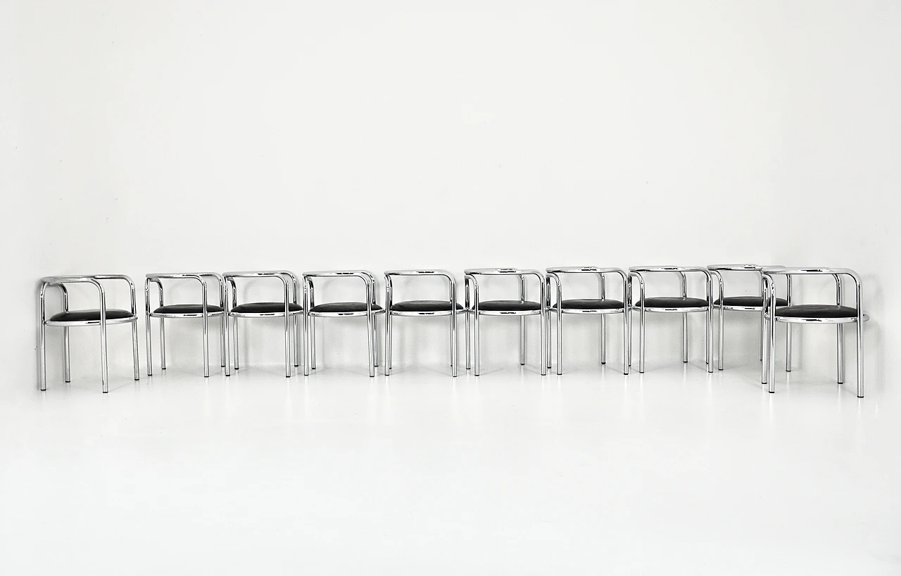 10 Locus Solus chairs by Gae Aulenti for Poltronova, 1960s 6