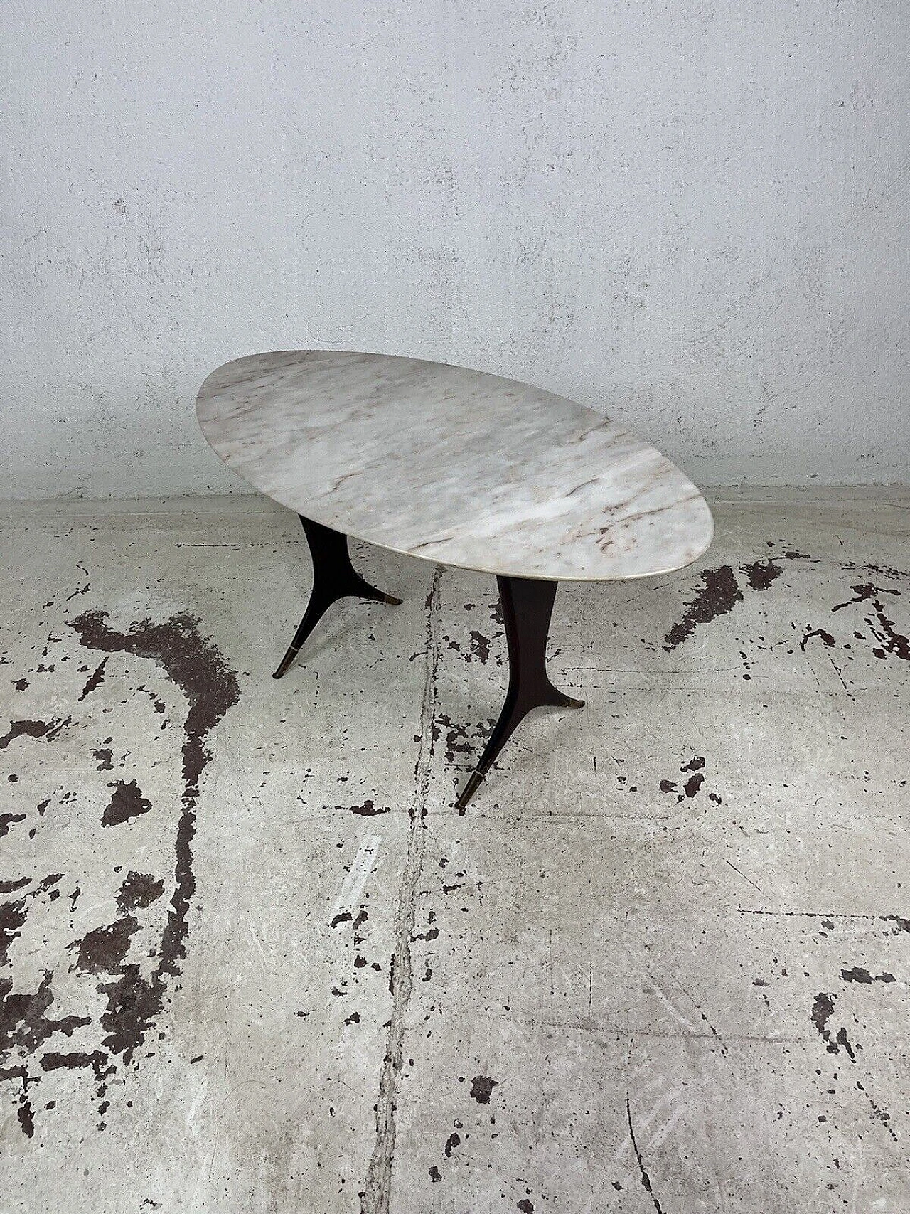 Wood and marble coffee table attributed to Guglielmo Ulrich, 1950s 1