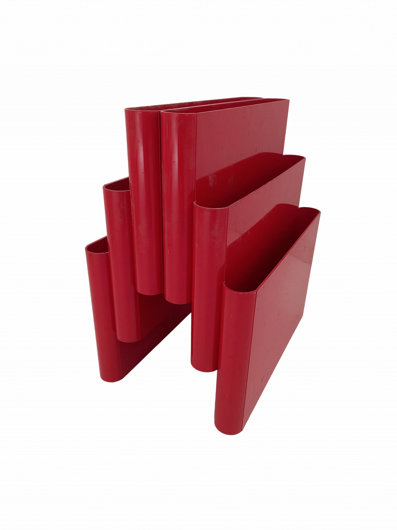 Magazine rack 4675 red by Giotto Stoppino for Kartell, 1970s 6