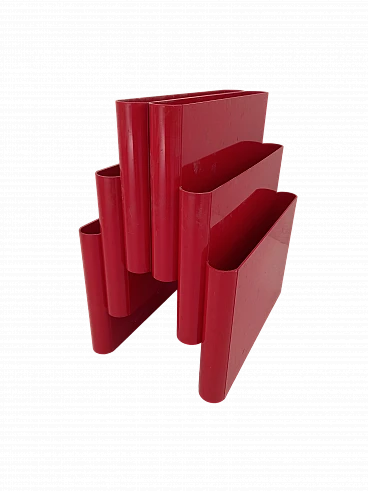 Magazine rack 4675 red by Giotto Stoppino for Kartell, 1970s