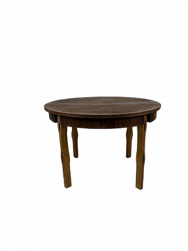 Tavolo rotondo in legno attribuito a Ico Parisi, anni '50