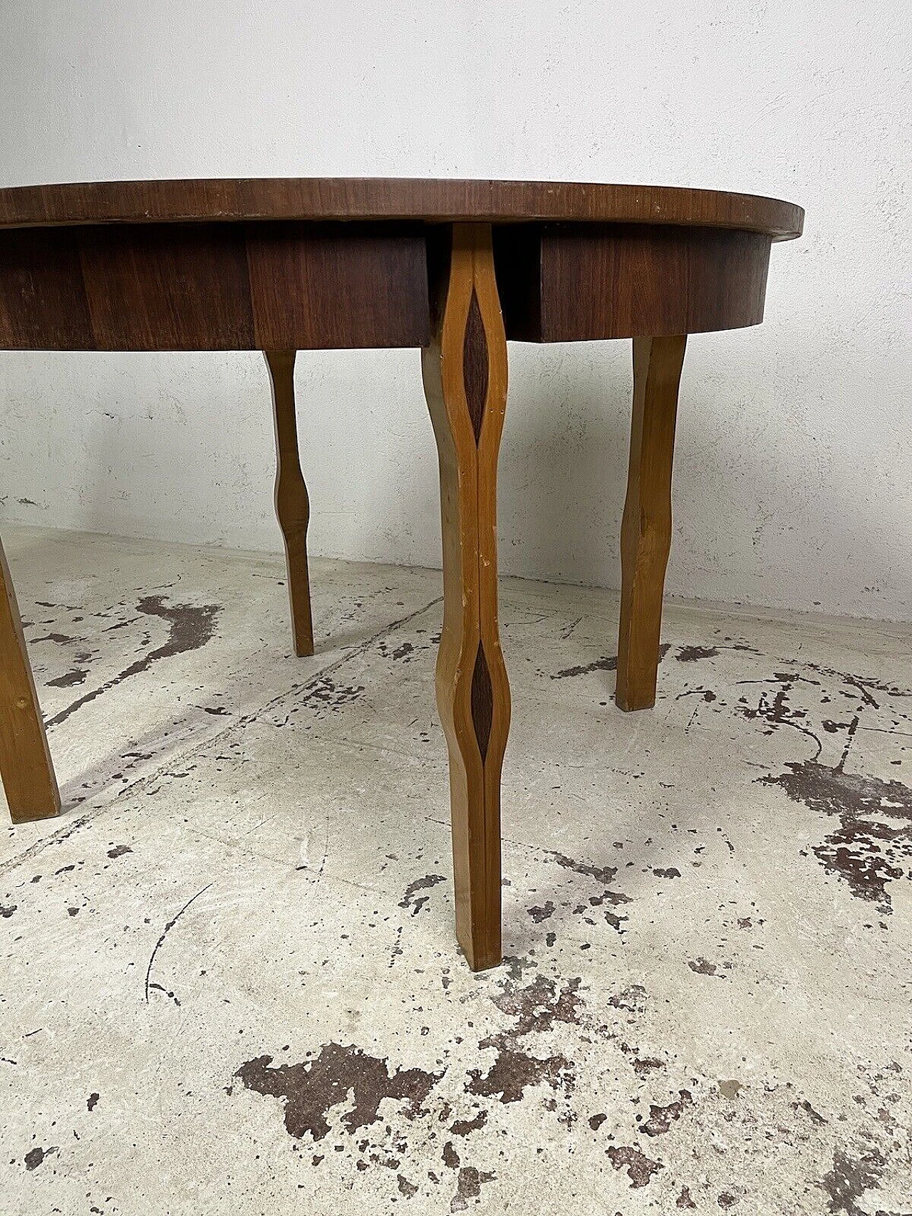 Round wood table attributed to Ico Parisi, 1950s 3