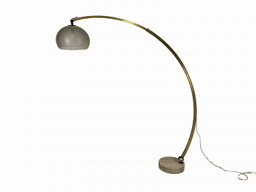 Aluminum, plastic and marble arc lamp by Guzzini, 1960s