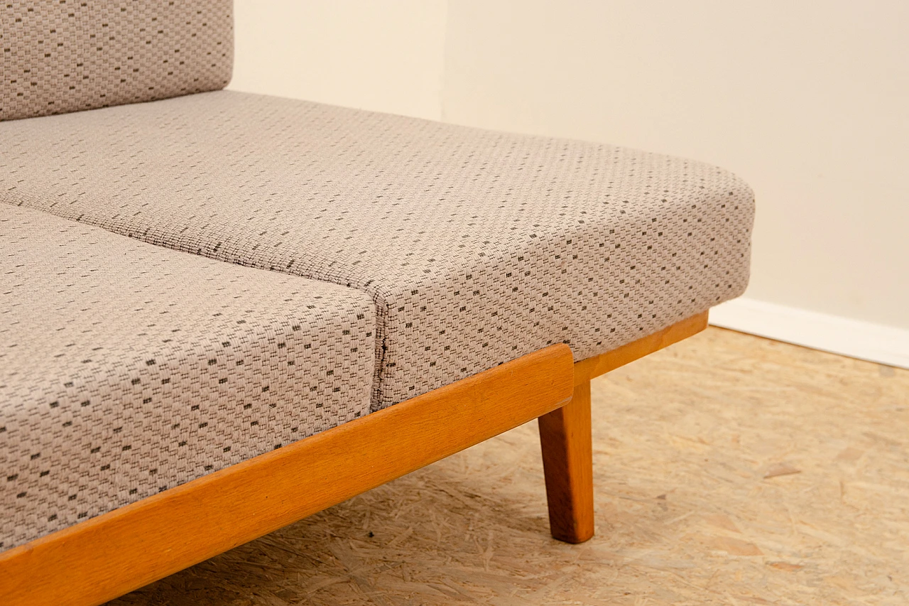 Drevotvar beech folding sofa bed, 1970s 7