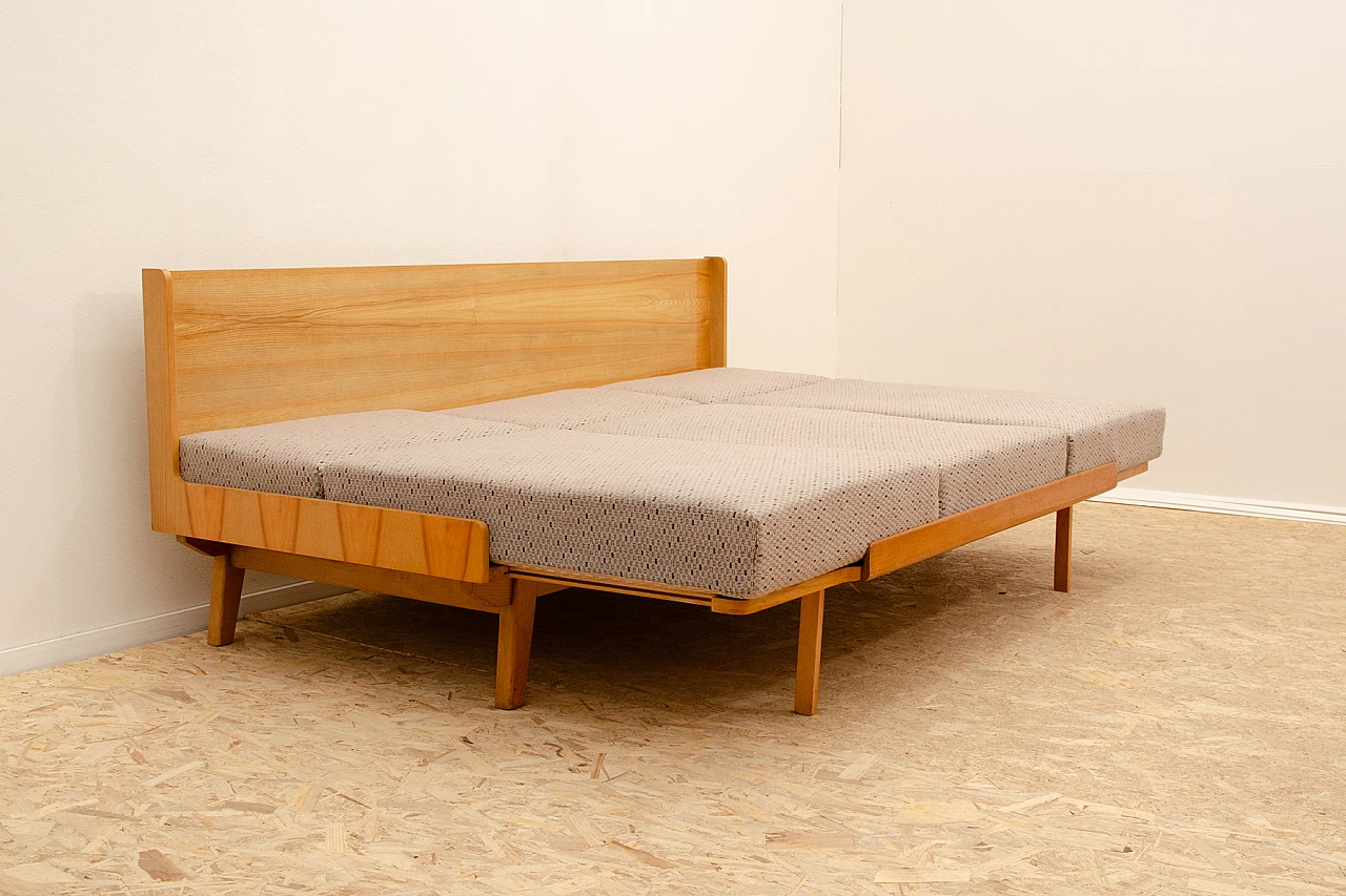 Drevotvar beech folding sofa bed, 1970s 12