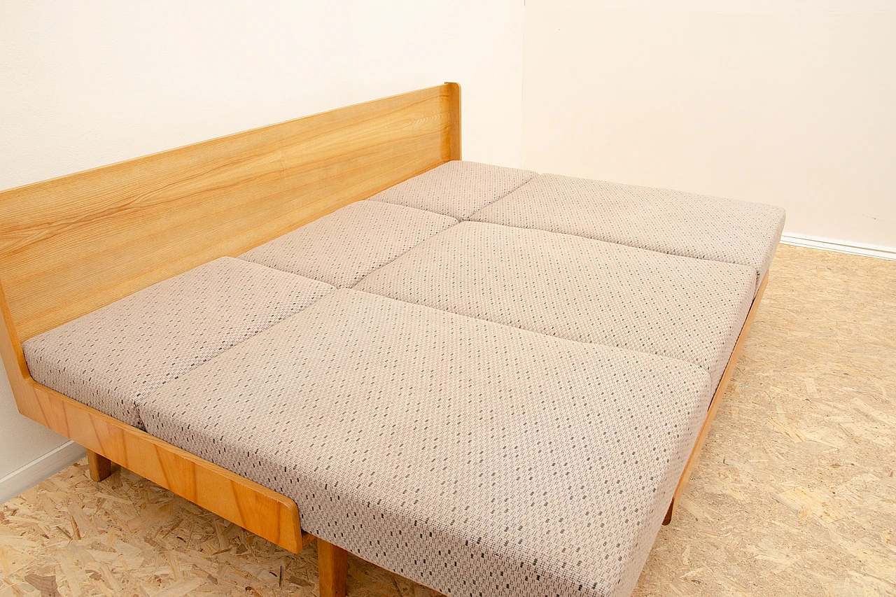 Drevotvar beech folding sofa bed, 1970s 14