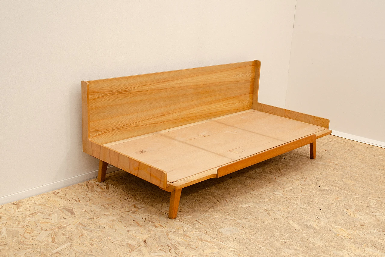 Drevotvar beech folding sofa bed, 1970s 16