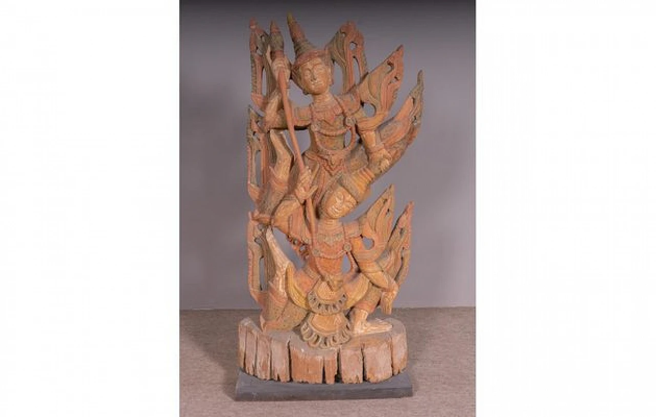 Scultura orientale in legno, anni '80 2