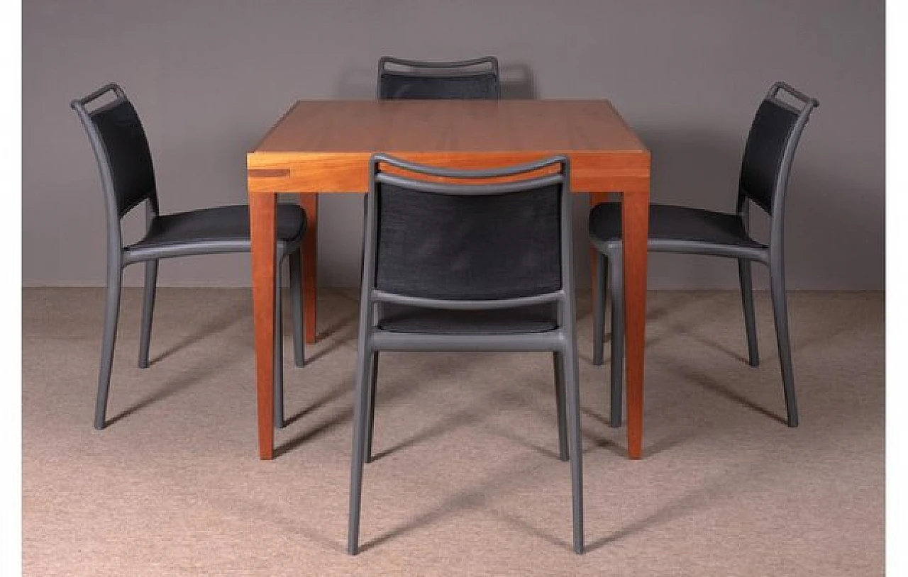 4 Black and grey polycarbonate chairs, 1980s 1