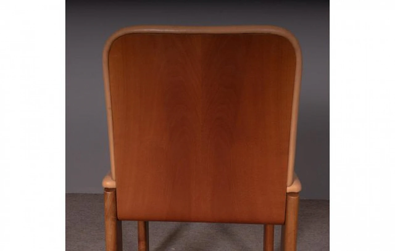 4 Dining chairs in leather & walnut by Molteni&C., 1980s 5