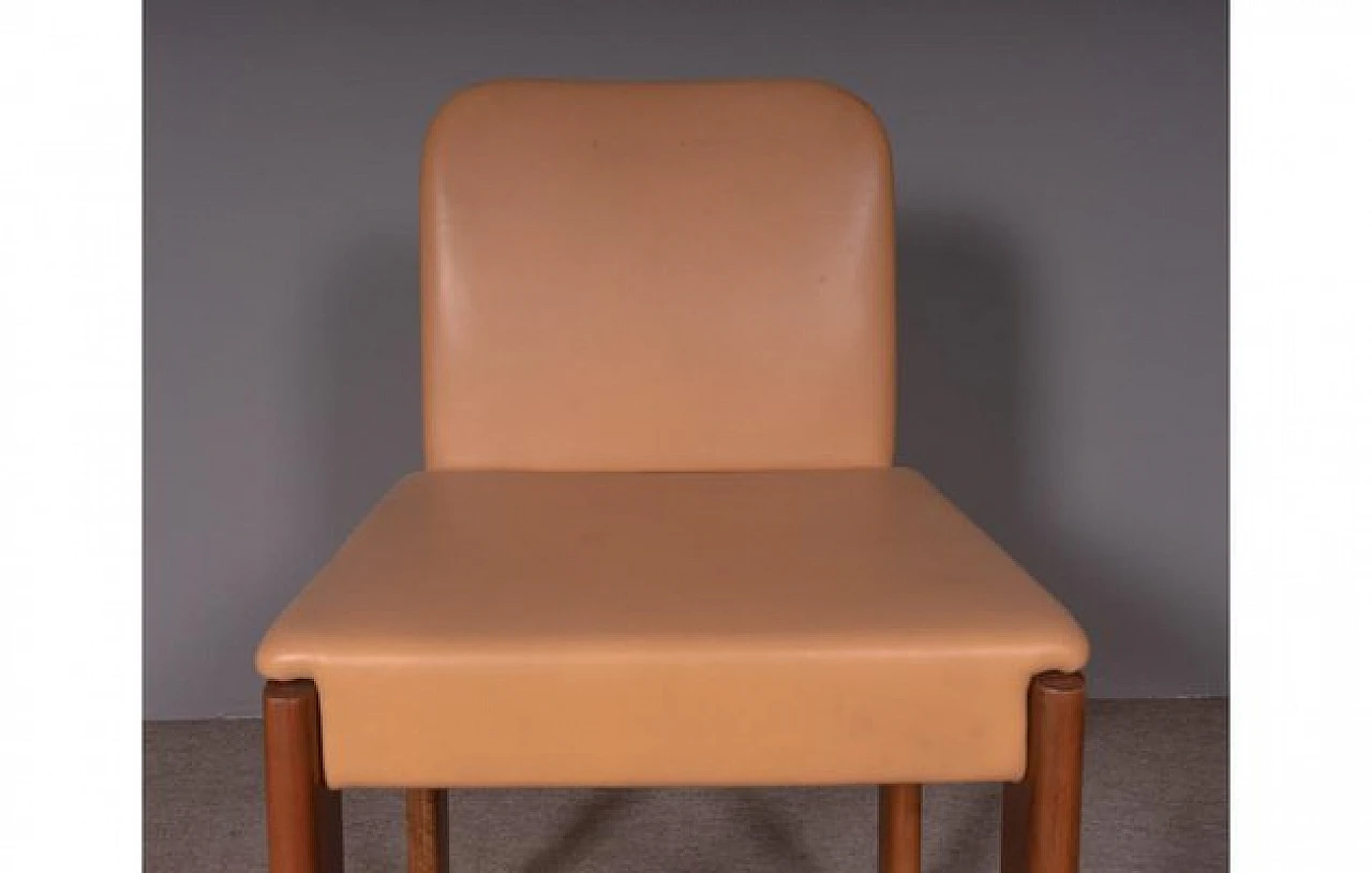 4 Dining chairs in leather & walnut by Molteni&C., 1980s 6