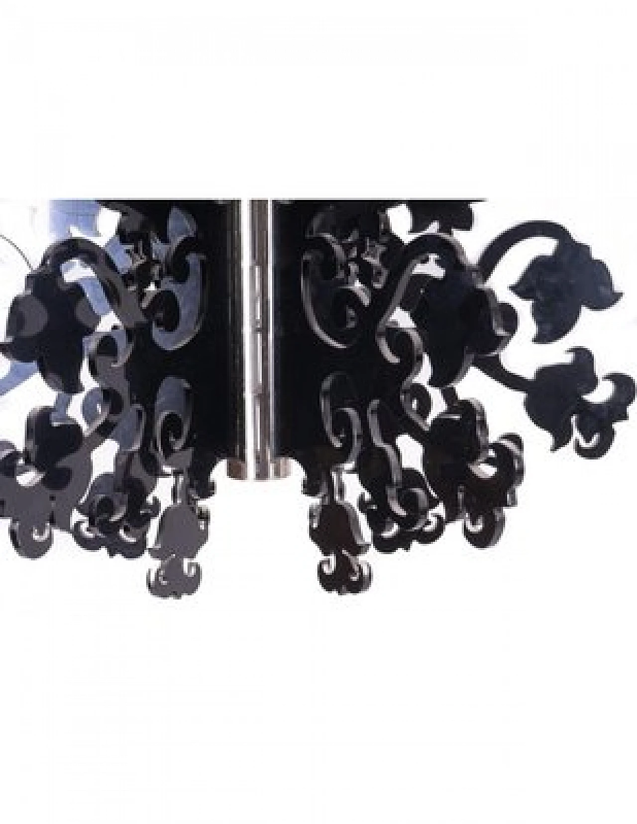 Modern chandelier in black plastic, 1970s 4