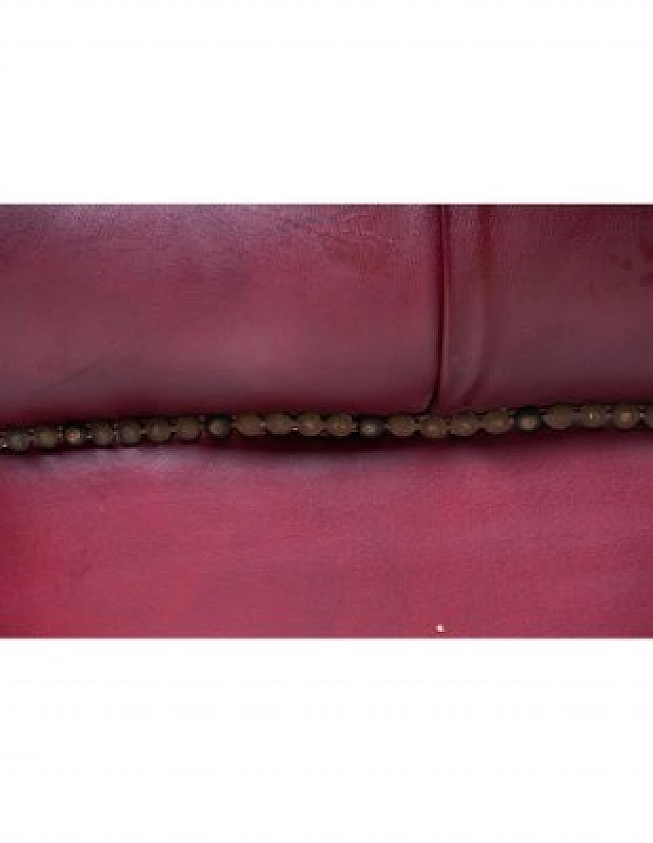 Chesterfield sofa in burgundy leather & wooden legs, 19th century 6