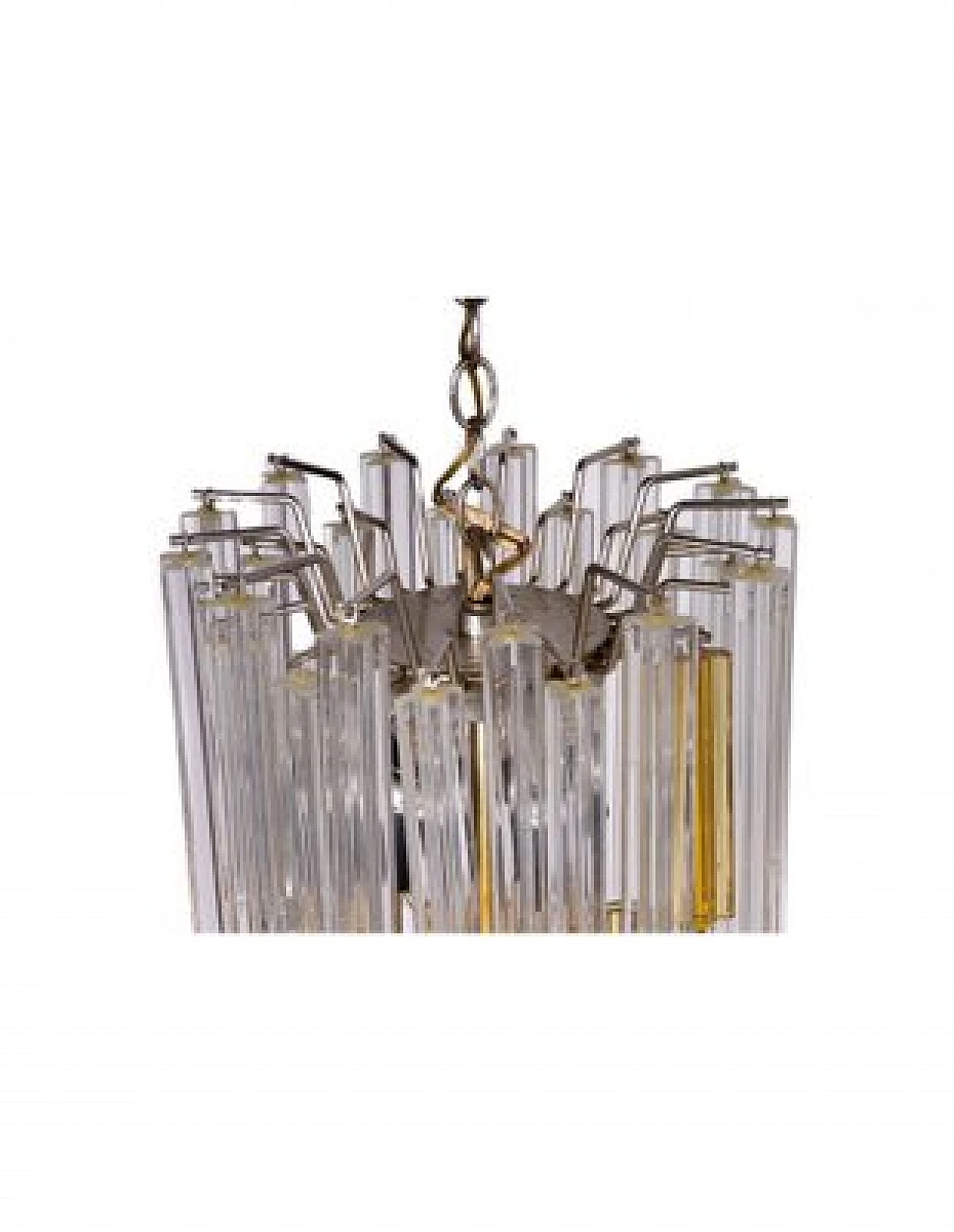 Chandelier in yellow & transparent Murano glass by Venini, 1970s 2