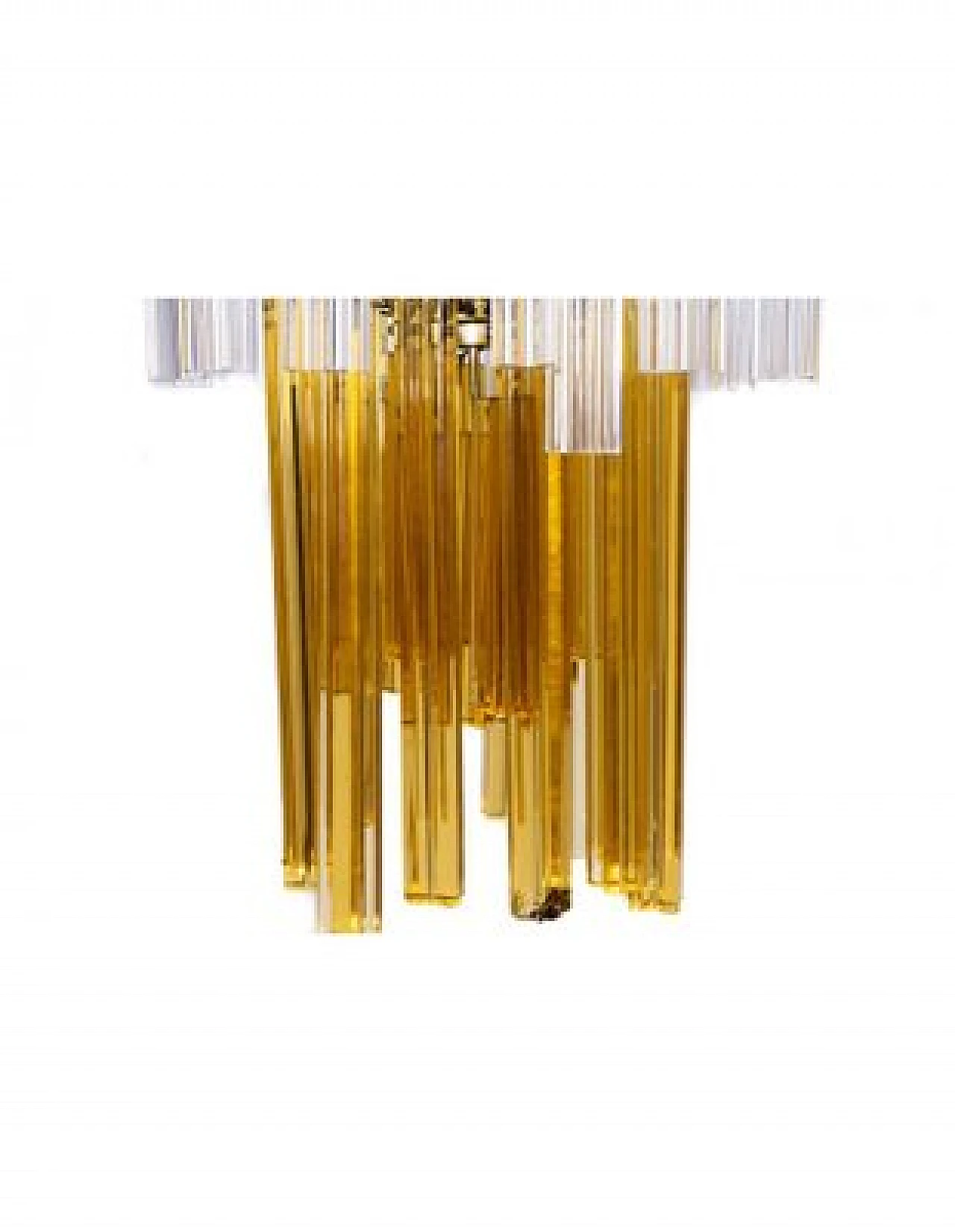 Chandelier in yellow & transparent Murano glass by Venini, 1970s 4