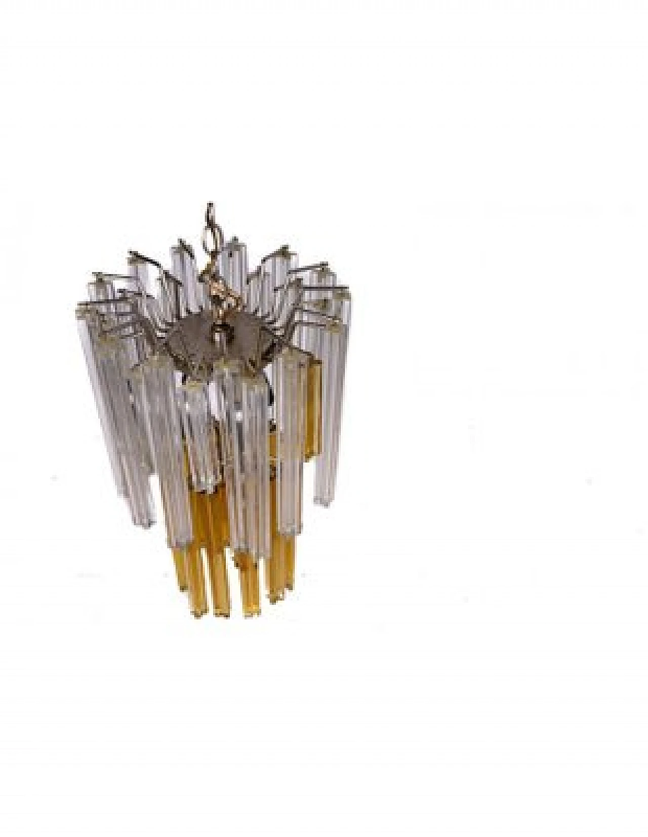 Chandelier in yellow & transparent Murano glass by Venini, 1970s 6