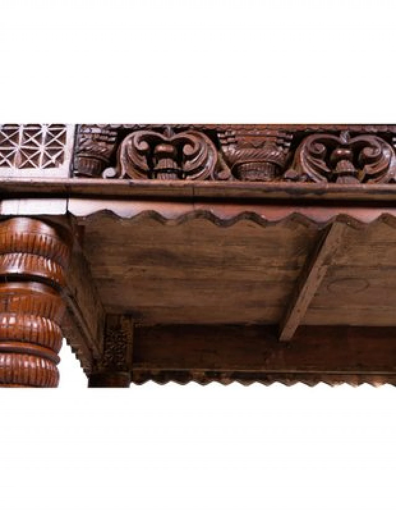 Hand-carved wooden desk, early 20th century 5