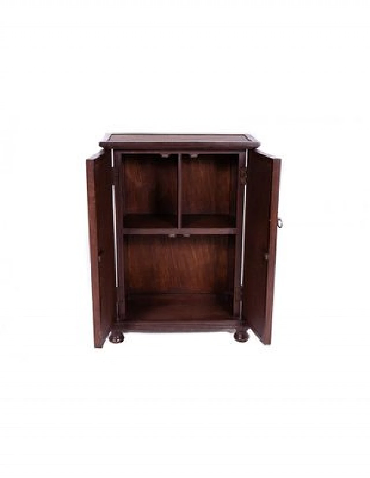 2-door cabinet with internal shelves in acacia wood, mid-20th century 2