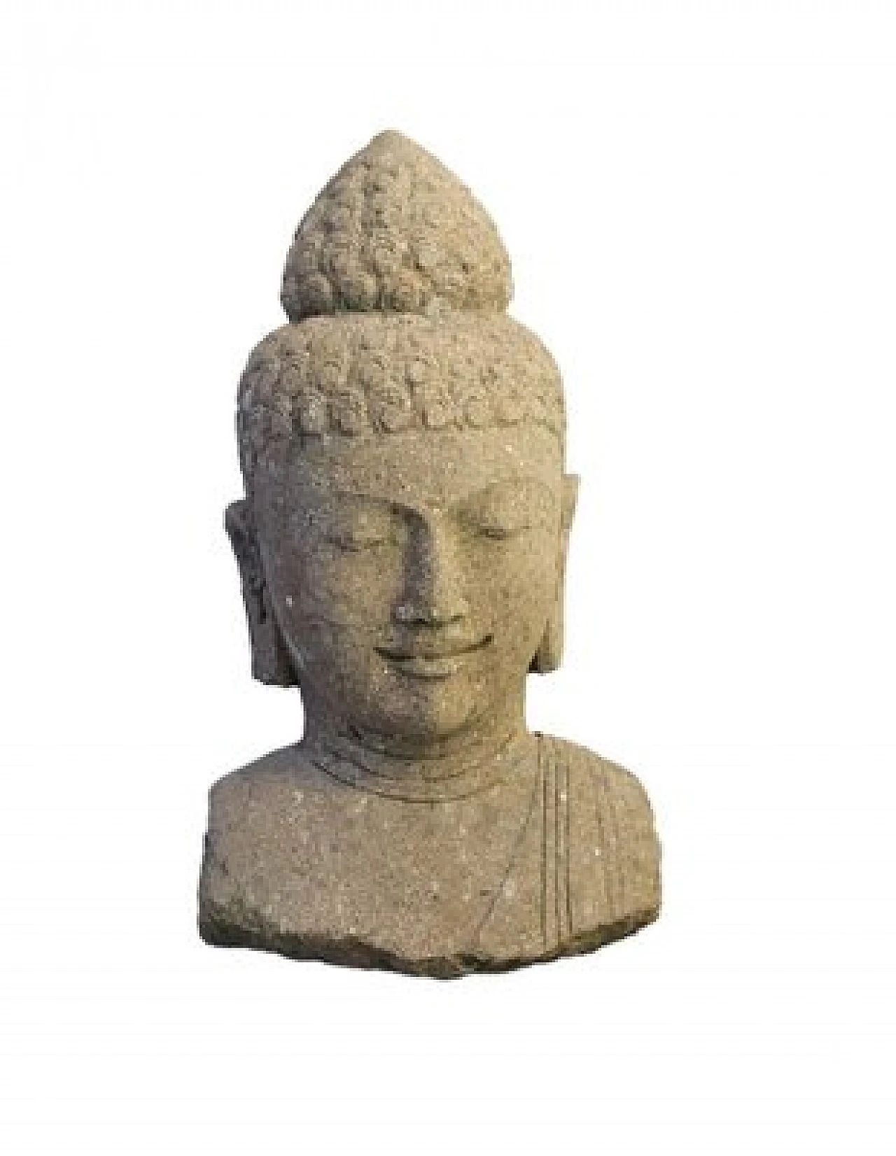 Testa di Buddha in pietra naturale, fine '900 1