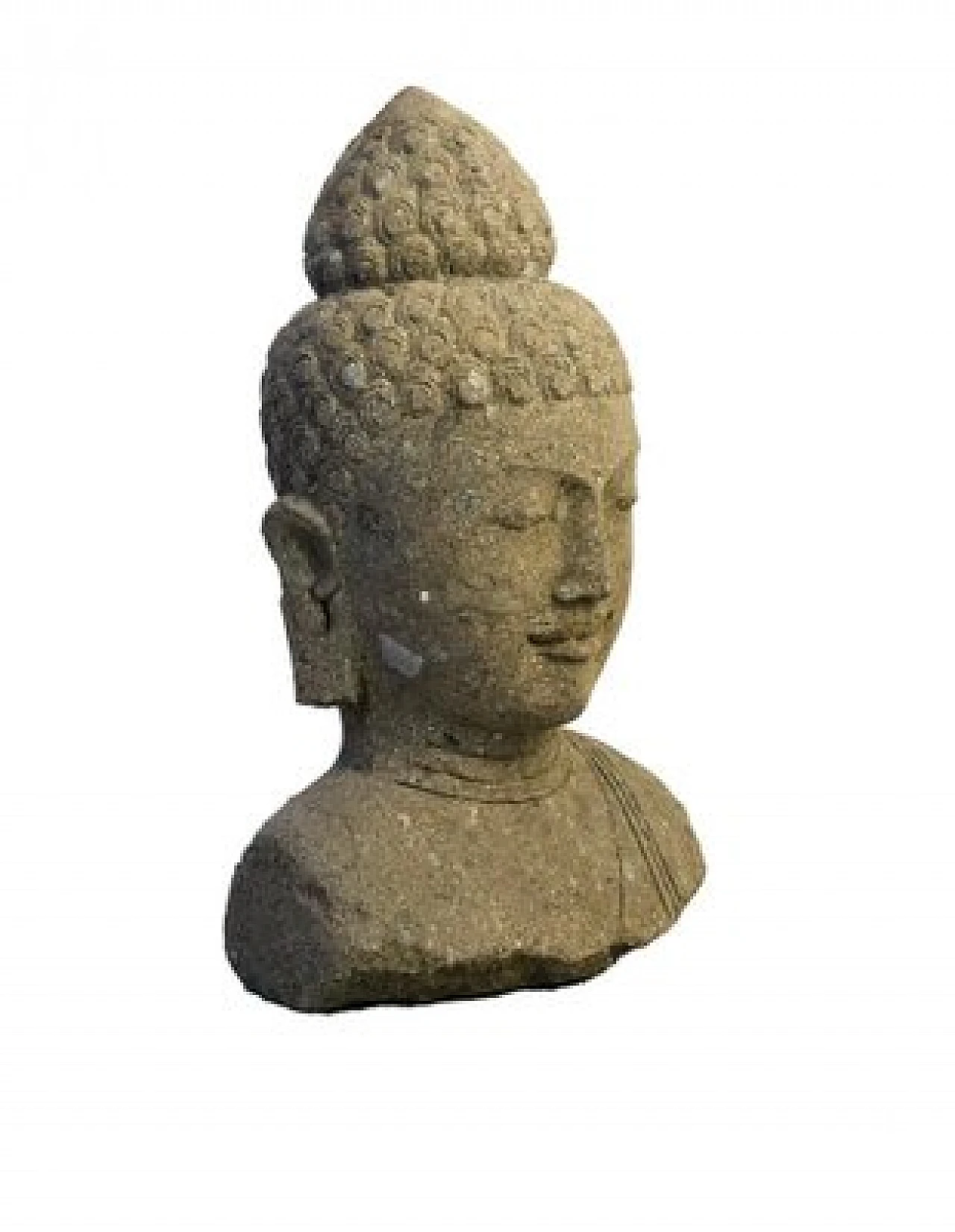 Testa di Buddha in pietra naturale, fine '900 2