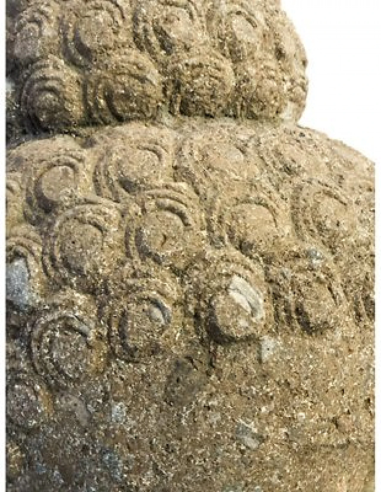 Testa di Buddha in pietra naturale, fine '900 4