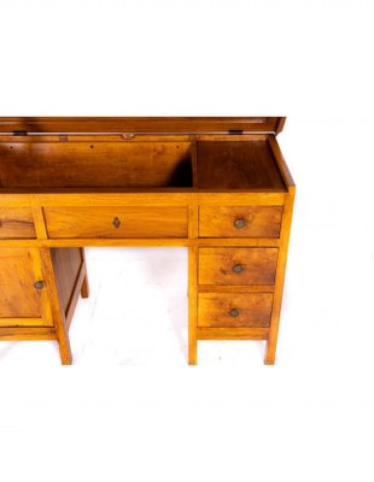 Credenza in legno con piano apribile e cassetti, anni '30 6