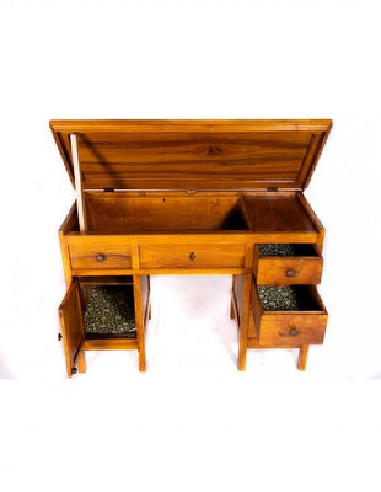 Wooden sideboard with opening top and draawers, 1930s 8